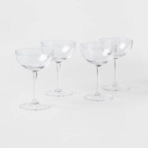 Brand New 6oz 4pk Glass Entertaining Cocktail Coupe Glasses - Threshold.
